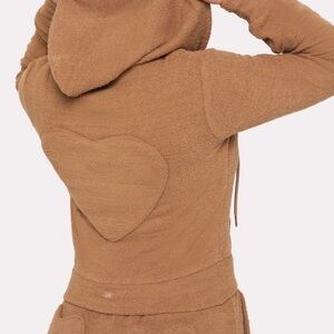 Yitty Zip Up Hoodie Teddy Bear Heart at Back Size XS New With Tag